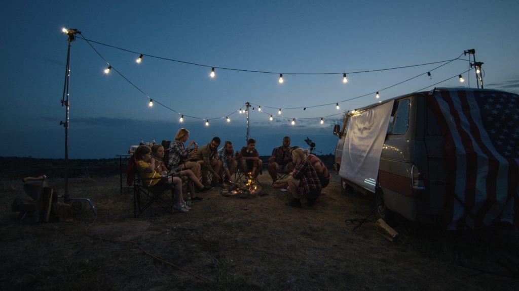 cinema em acampamento