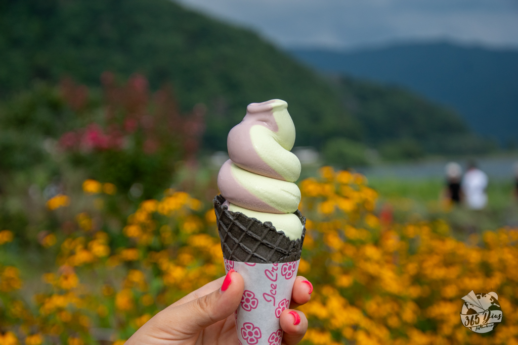 lago Kawaguchiko gelado